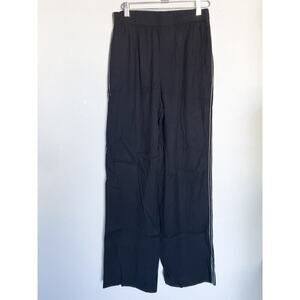 Vince Pants Pull On Wide Leg Embroidered Trousers Medium Black Office Work